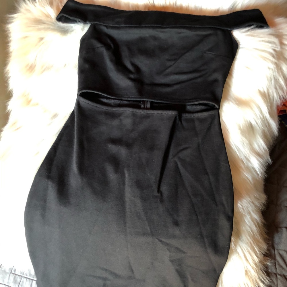 Cut out off the shoulder little black dress